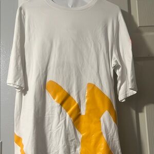 White T-Shirt with Yellow Design